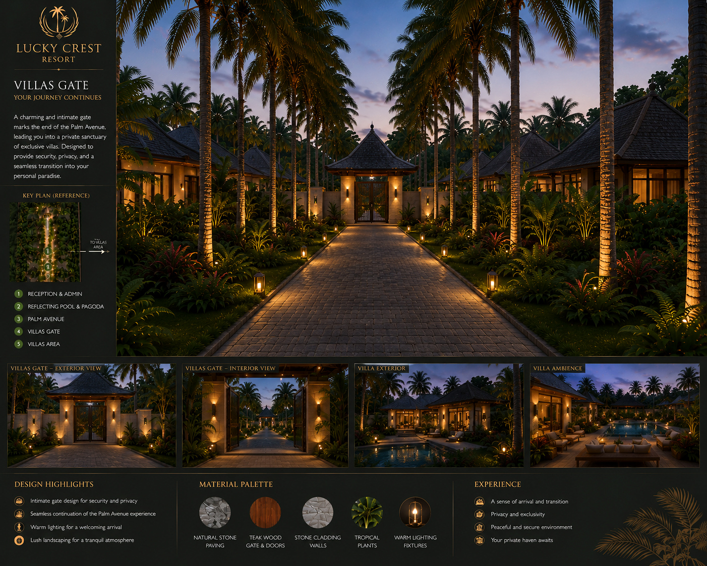 Private villa area at Lucky Crest